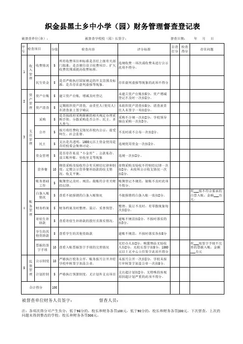 学校财务督查表(非常实用)