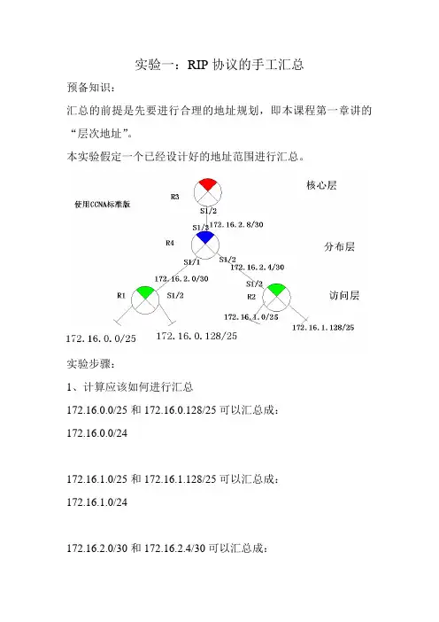 RIP手工汇总