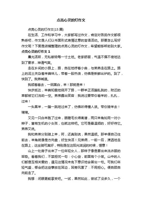 点亮心灵的灯作文