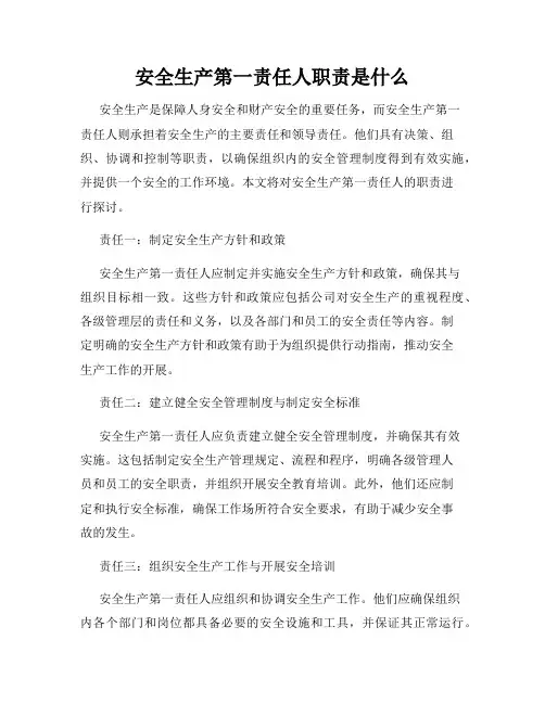 安全生产第一责任人职责是什么