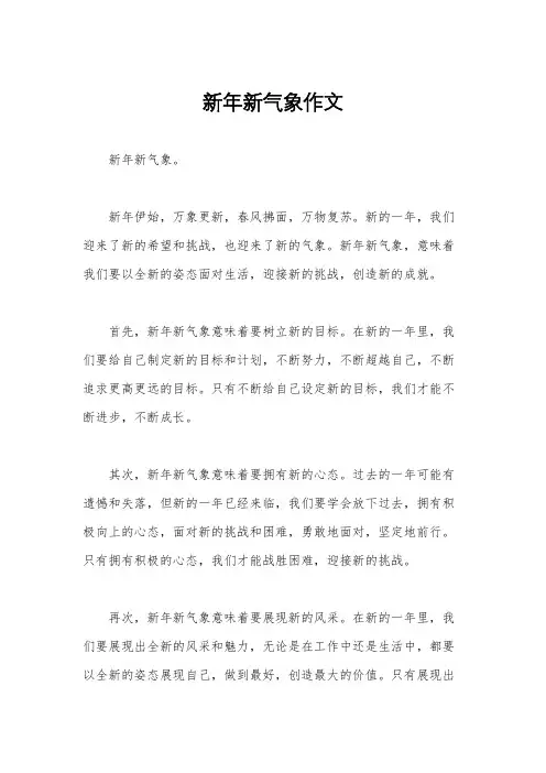 新年新气象作文
