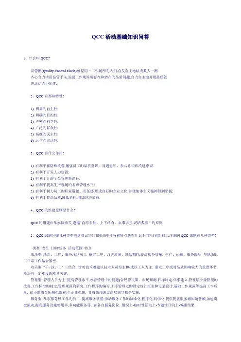 QCC活动基础知识问答