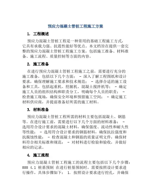 预应力混凝土管桩工程施工方案