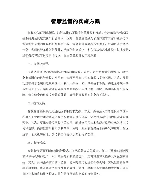 智慧监管的实施方案