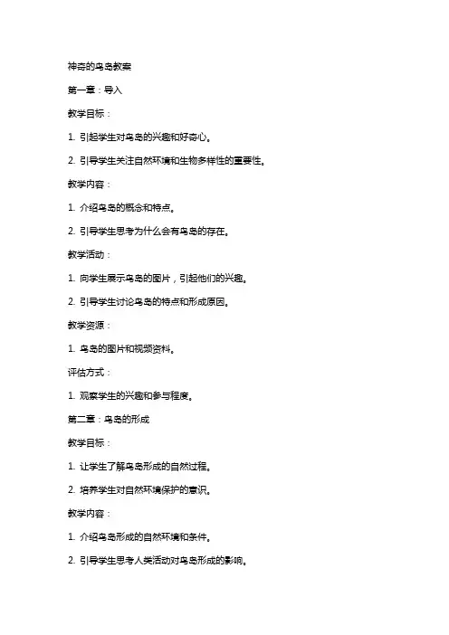 语文神奇的鸟岛教案