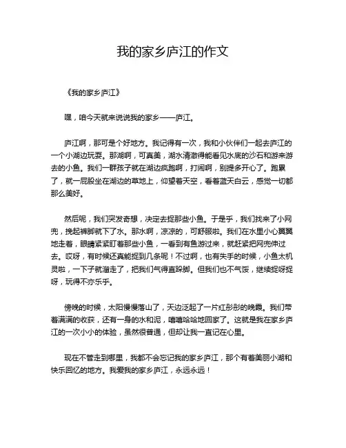 我的家乡庐江的作文