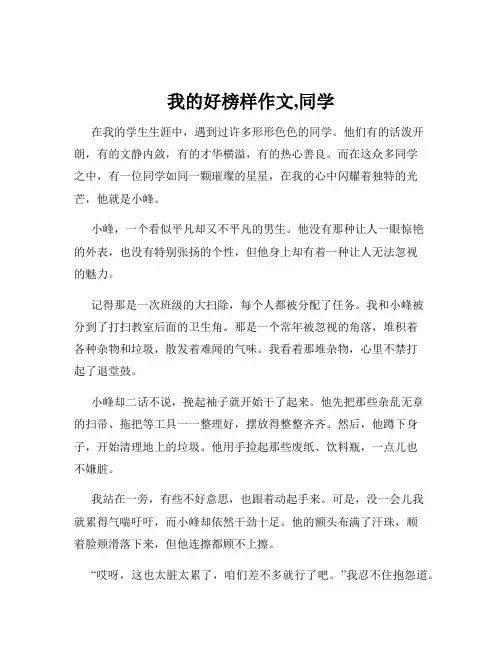我的好榜样作文,同学