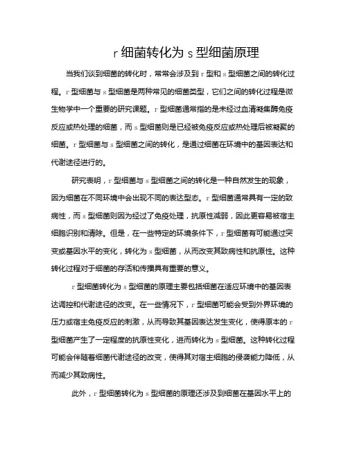 r细菌转化为s型细菌原理