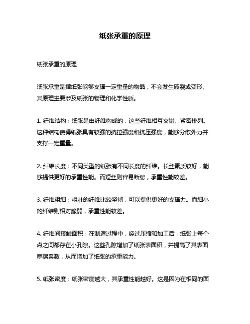 纸张承重的原理