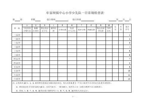 少先队一日常规检查表