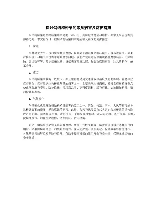 探讨钢结构桥梁的常见病害及防护措施