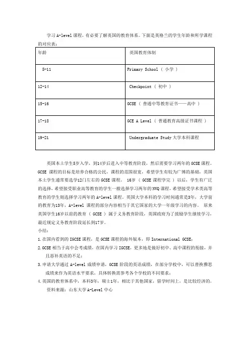 英国的教育体制