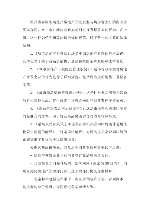 商品房合同备案法规