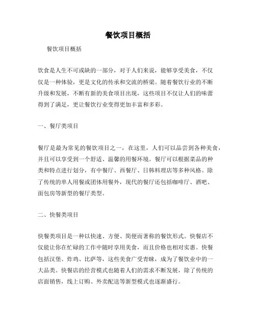 餐饮项目概括
