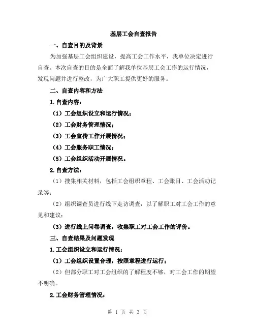 基层工会自查报告