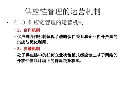 供应链管理的运营机制课件