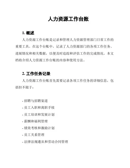 人力资源工作台账