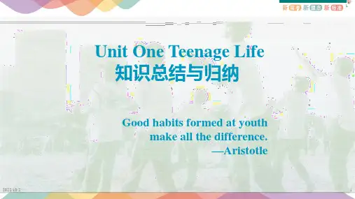 Unit 1 Revision 单元复习课件-高中英语人教版(2019)必修第一册