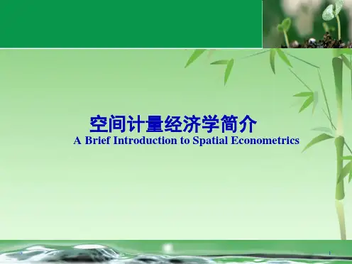 空间计量经济学分析(共70张PPT)
