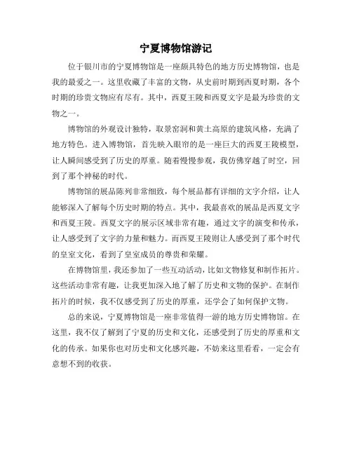 宁夏博物馆游记