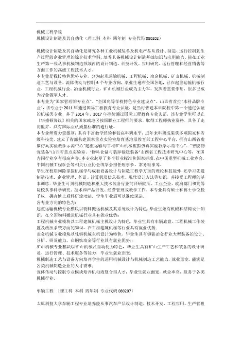 专业介绍资料
