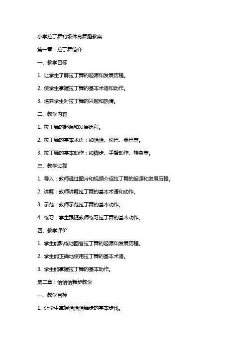 小学拉丁舞初级体育舞蹈教案