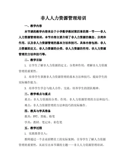 非人人力资源管理培训