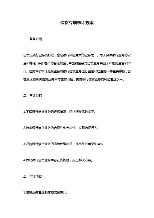 信贷专项审计方案