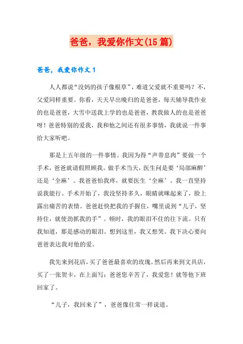 爸爸,我爱你作文(15篇)
