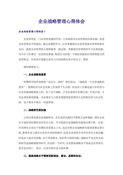 企业战略管理心得体会_1