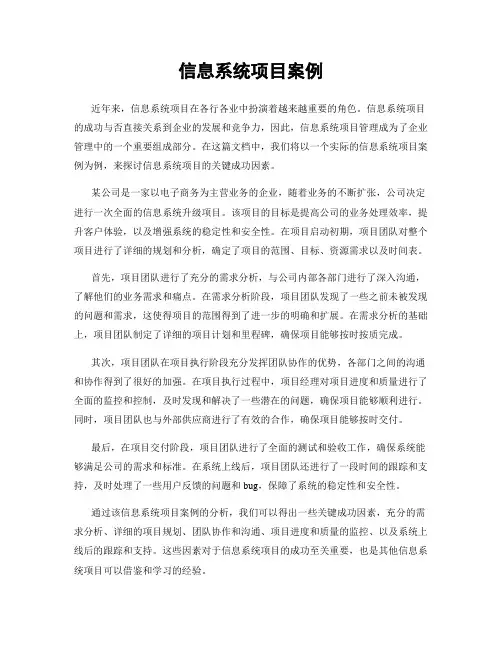 信息系统项目案例