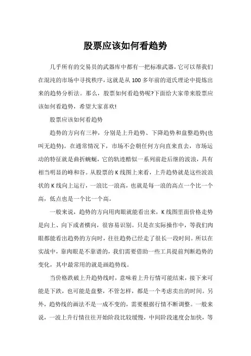 股票应该如何看趋势