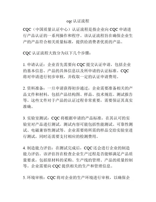 cqc认证流程