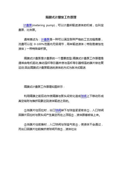 隔膜式计量泵工作原理