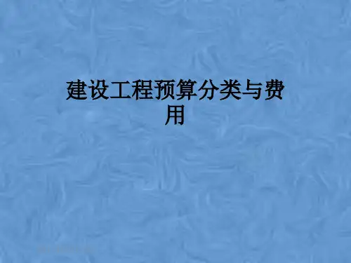 建设工程预算分类与费用