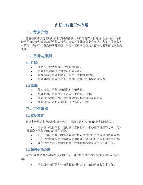 乡打击传销工作方案