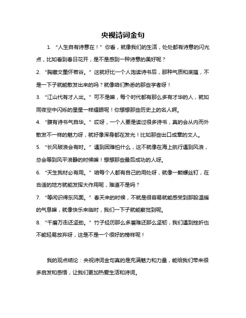 央视诗词金句