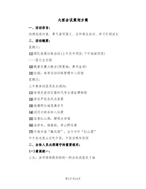 大型会议策划方案（四篇）