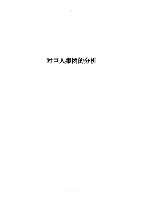 对巨人集团的分析