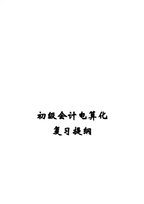 2011最新初级会计电算化复习提纲(教案)
