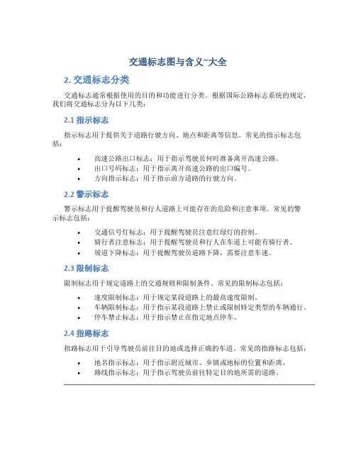 交通标志图与含义~大全