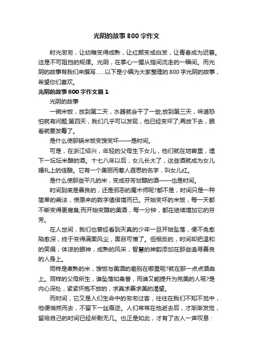 光阴的故事800字作文