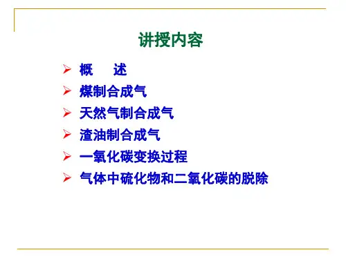 第五章合成气的生产过程