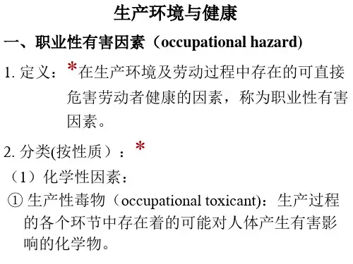 生产环境与健康