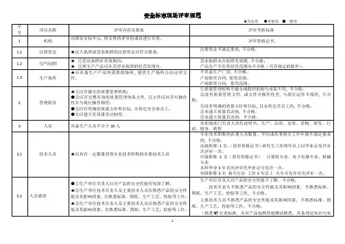 国家安全标志现场评审规范