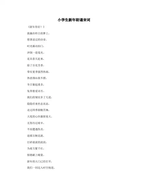 小学生新年朗诵宋词