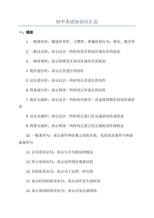 初中英语知识点汇总