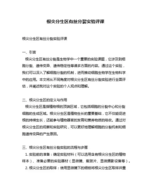 根尖分生区有丝分裂实验评课