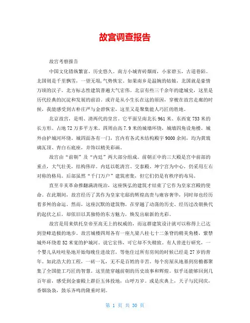 故宫调查报告