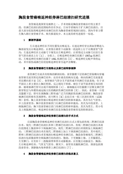 胸段食管癌喉返神经旁淋巴结清扫研究进展.